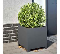 vidaXL Jardinera de acero gris antracita 40x40x40 cm para exterior y patio