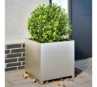 vidaXL Jardinera de Acero Inoxidable 50x50x50 cm – Macetero para Exterior, Jardín y Patio