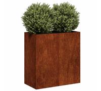 vidaXL Jardinera de acero laminado en frío 80x40x80 cm en color Blanco/Acero oxidado/Acero inoxidable y más