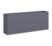 vidaXL Jardinera de acero laminado en frío antracita 200x40x80 cm, macetero y soporte para plantas