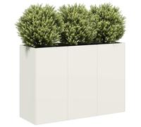 vidaXL Jardinera de Acero Laminado en frío Blanco 120x40x80 cm, macetero, Soporte para Plantas, lecho Elevado, Soporte para jardineras