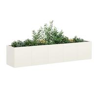 vidaXL Jardinera acero laminado en frío Blanco 200x40x40 cm, lecho elevado