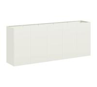 vidaXL Jardinera de acero laminado en frío, lecho elevado, blanco 200x40x80 cm
