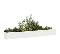 vidaXL Jardinera de acero laminado en frío blanco 360x40x40 cm
