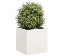 vidaXL Jardinera de acero laminado en frío blanco 40x40x40 cm