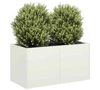 vidaXL Jardinera de acero laminado en frío 80x40x40 cm Blanco - Macetero elevado