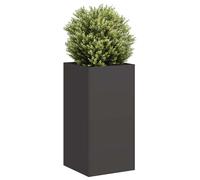vidaXL Maceta negra de 40x40x80 cm, fabricada en acero laminado en frío