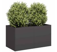 vidaXL Jardinera de acero laminado en frío 80x40x40 cm Negro, macetero, lecho elevado
