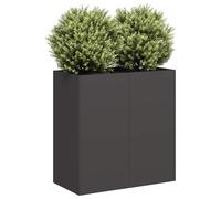 vidaXL Jardinera de acero laminado en frío – Lecho elevado negro 80x40x80 cm – Soporte para plantas