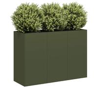 vidaXL Jardinera de acero laminado en frío verde oliva 120x40x80 cm