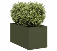 vidaXL Jardinera de acero laminado en frío verde oliva 40x80x40 cm