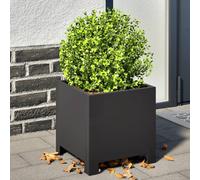 vidaXL Jardinera de acero negra 30x30x30 cm