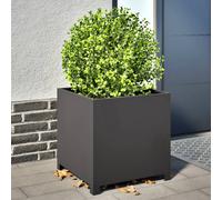 vidaXL - Jardinera de 50 x 50 x 50 cm, acero, plantador, jardinera de patio, bandeja de flores, jardinera de exterior, caja de flores, bandeja de jardín