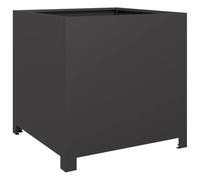 vidaXL Jardinera 50 x 50 x 50 cm – Acero para exterior – Negra