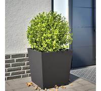 vidaXL Jardinera de acero negra 50x50x50 cm