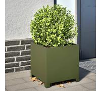 vidaXL Jardinera de acero verde oliva 40x40x40 cm