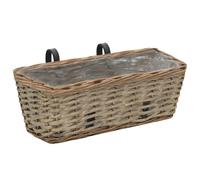 vidaXL Jardinera de balcón con forro PE 2 unidades Dimensiones 40 x 16 x 13 cm, 60 x 18 x 13 cm, 80 x 20 x 15 cm y mas 40 x 16 x 13cm