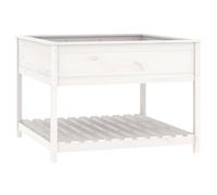 vidaXL Jardinera de estante madera maciza pino 111,5x111,5x81cm Color Natural, Blanco, Gris y mas White