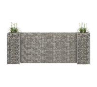 vidaXL Jardinera de gaviones forma de H alambre de acero 260x40x100 cm