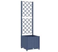 vidaXL Jardinera de jardín con Enrejado Azul grisáceo 40x40x136 cm PP