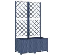 vidaXL Jardinera de jardín con Enrejado Azul grisáceo 80x40x136 cm PP