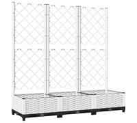 vidaXL Jardinera de jardín con Enrejado Blanco 120x40x121,5 cm PP