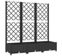 vidaXL Jardinera de jardín con Enrejado, Color Negro, 120 x 40 x 121,5 cm, PP