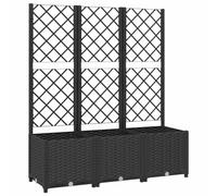 vidaXL Jardinera de jardín con Enrejado, Color Negro, 120 x 40 x 136 cm, PP