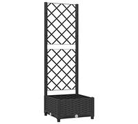 vidaXL Jardinera de jardín con Enrejado, Color Negro, 40 x 40 x 121,5 cm,