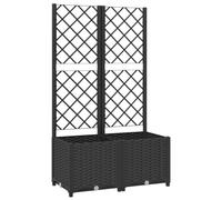 vidaXL Jardinera de jardín con Enrejado, Color Negro, 80 x 40 x 136 cm, PP