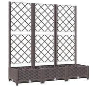vidaXL Jardinera de jardín con Enrejado marrón 120x40x121,5 cm PP