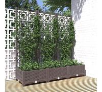 vidaXL Jardinera de jardín con enrejado marrón 120x40x121,5 cm PP
