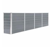 vidaXL Jardinera de Jardín Macetero Caja para Plantar Plantas Macetas de Patio Exterior Acero Galvanizado Gris 320x40x77 cm