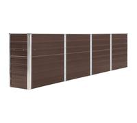 vidaXL Jardinera de Jardín Macetero Caja para Plantar Plantas Macetas de Patio Exterior Acero Galvanizado Marrón 320x40x77cm