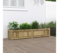 vidaXL Jardinera Macetero rectangular 150x31x31 cm – Madera de pino impregnada