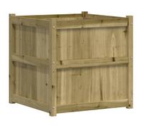 vidaXL Jardinera de madera de pino impregnada 70x70x70 cm Color Pino natural, Blanco, Marrón y mas Natural impregnated