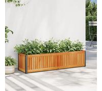 vidaXL Jardinera de Madera Maciza de Acacia y Acero 110x30x27,5 cm
