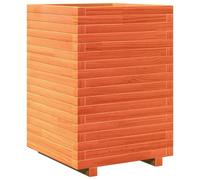 vidaXL Jardinera de madera maciza de pino 50x50x72 cm Color Pino natural, Blanco, Marrón cera y mas Wax brown