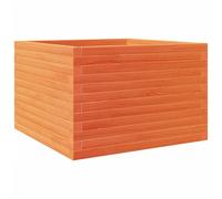 vidaXL Jardinera de madera maciza de pino 70x70x46 cm Color Pino natural, Blanco, Marrón cera y mas Wax brown