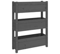 vidaXL Jardinera de madera maciza de pino 77x25x104,5 cm Color Natural, Blanco, Gris y mas Gray