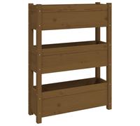 vidaXL Jardinera de madera maciza de pino 77x25x104,5 cm Color Natural, Blanco, Gris y mas Honey brown