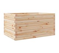 vidaXL Jardinera de madera maciza de pino 90x60x46 cm Color Pino natural, Blanco, Marrón cera y mas Natural pine