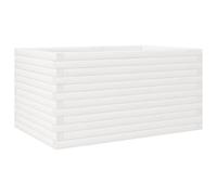 vidaXL Jardinera de madera maciza de pino 90x60x46 cm Color Pino natural, Blanco, Marrón cera y mas White