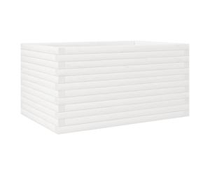 vidaXL Jardinera de madera maciza de pino 90x60x46 cm Color Pino natural, Blanco, Marrón cera y mas White