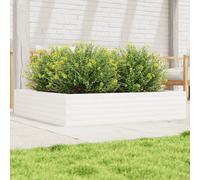 vidaXL Jardinera de madera maciza de pino blanca 110x110x23 cm