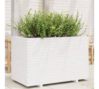 vidaXL Jardinera de madera maciza de pino blanca 110x60x72 cm