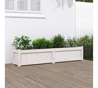 vidaXL Jardinera de madera maciza de pino blanca 150x31x31 cm