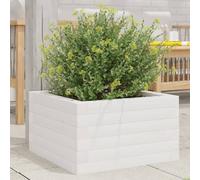 vidaXL Jardinera de madera maciza de pino blanca 40x40x23 cm