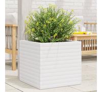 vidaXL Jardinera de madera maciza de pino blanca 50x50x46 cm