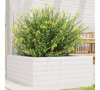 vidaXL Jardinera de madera maciza de pino blanca 60x60x23 cm